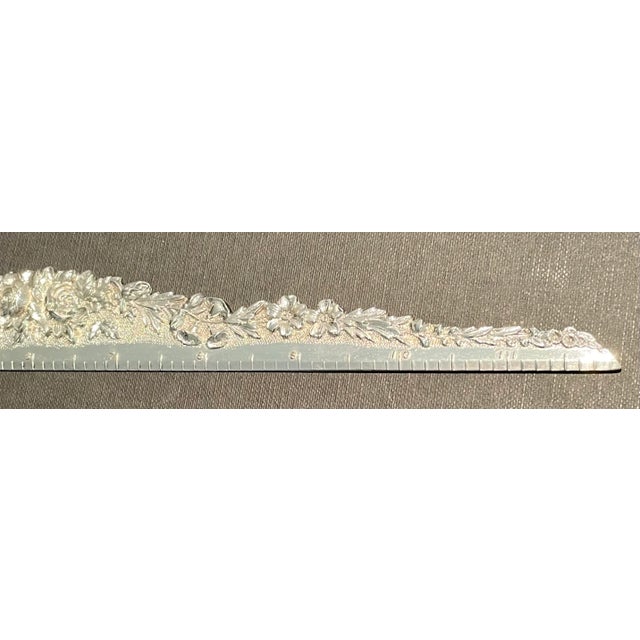 Vintage S. Kirk and Sons Hand-Chased "Repoussé" Sterling Silver 12 Inch Ruler For Sale - Image 10 of 13
