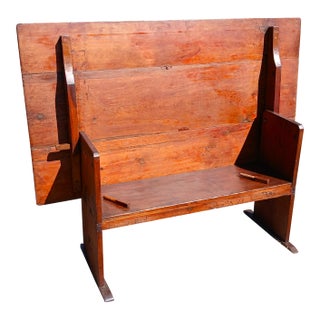 Antique New England Primitive Pine Hutch Table 1820s For Sale