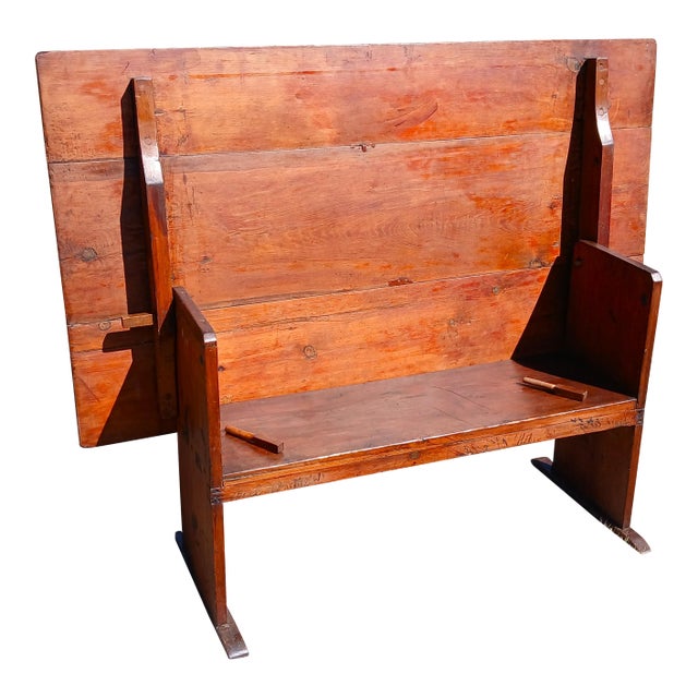 Antique New England Primitive Pine Hutch Table 1820s For Sale