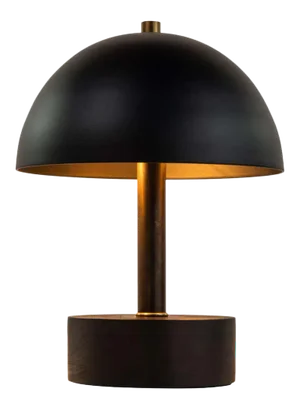 Nena' Table Lamp in Black Metal and Wood by Alvaro Benitez