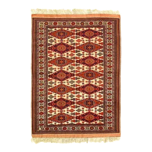 1960s Fine Hand-Knotted Silk Torkaman