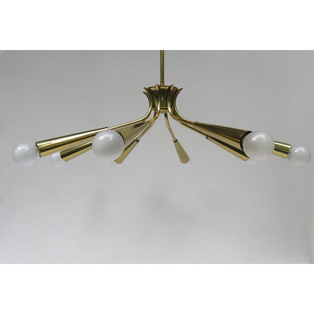Italian Eight-Light Sputnik Brass Ceiling Light, 1950s For Sale - Image 16 of 16