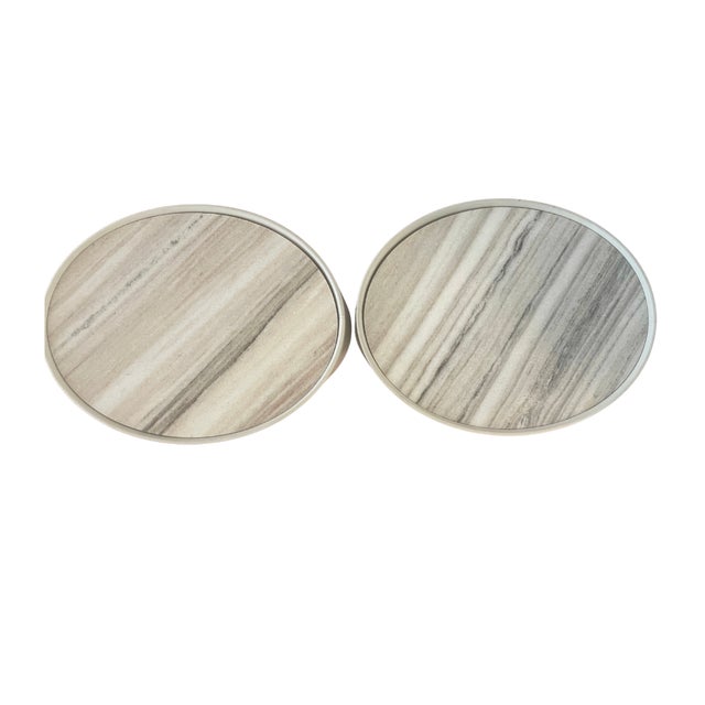 Modern Goergetti Morfeo Night Stands (Metal Label on Bottom of Night Stands by Manufacturer) For Sale - Image 3 of 4