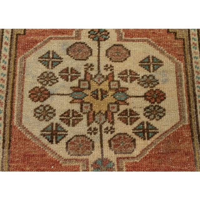 Turkish Mini Rug Oriental Hand Knotted Vintage Rug 1'11" x 3'3" #21196 For Sale - Image 4 of 8