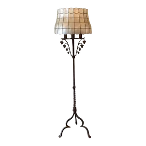 Early 20th Century Gothic Wrought Iron Floor Lamp in the Style of Samuel Yellin