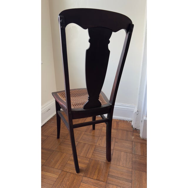 Late 19th Century Mission Armless Side Chair With Cane Seat For Sale In New York - Image 6 of 13