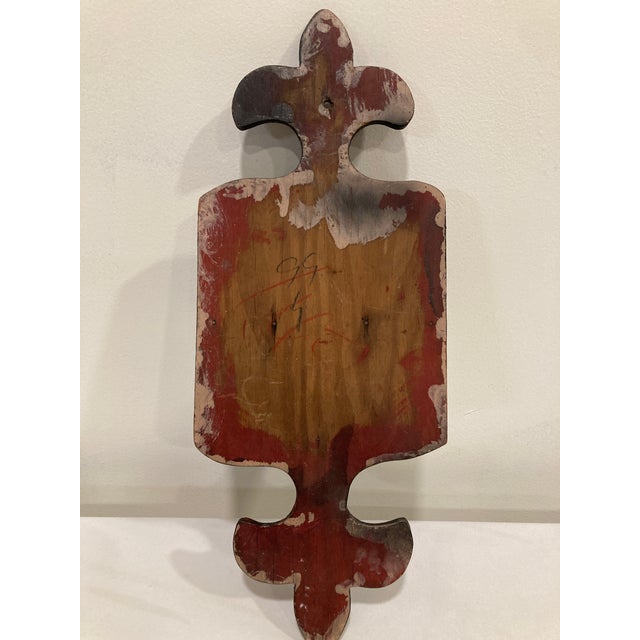 Black Antique Folk Art Carved Wood Wall Shelf With Black Paint For Sale - Image 8 of 8