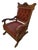 Antique Late Victorian Quarter Sawn Oak Platform Rocker – Tufted Rust Velvet Accent Rocking Chair For Sale