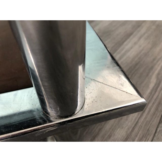 Chromed Steel & Wood Trolley, Italy, 1970s For Sale - Image 4 of 14