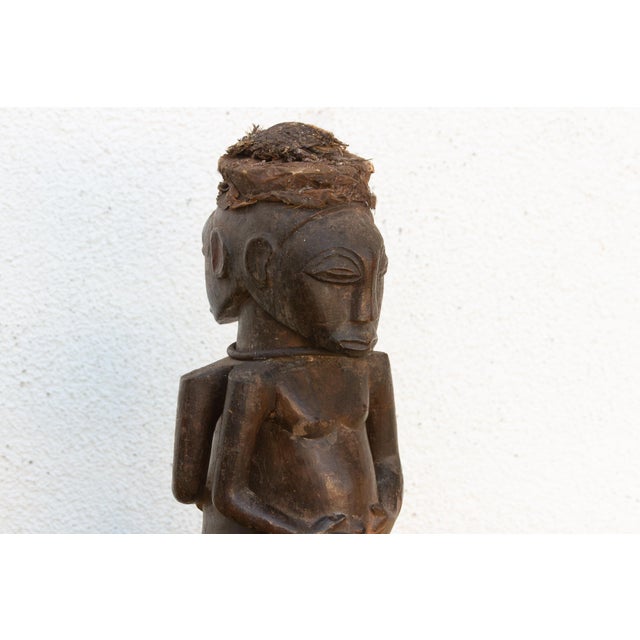 Wood Early 20th Century Janus Two Faced Carved Figure For Sale - Image 7 of 11
