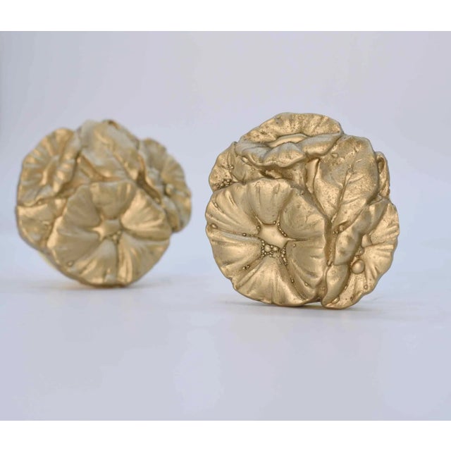 Not Yet Made - Made To Order Metallic Petunia Handcrafted Flower Drawer Knobs Made to Order by Firebird Furniture - a Pair For Sale - Image 5 of 11