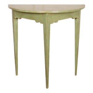 English Painted Demi-Lune Console Table, 1890s For Sale