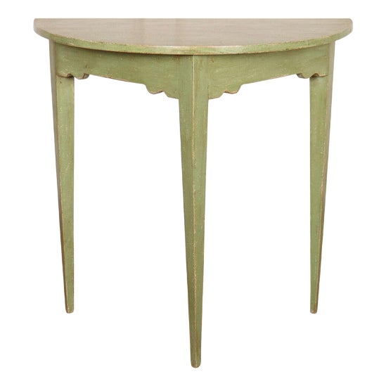 English Painted Demi-Lune Console Table, 1890s For Sale