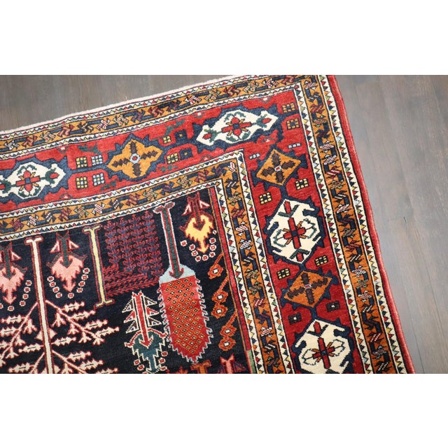 Early 20th Century Tree of Life Persian Bakhtiari Rug - 5' x 6'6" For Sale - Image 10 of 10