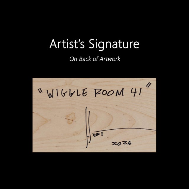 Wiggle Room 41 - Original Blue Green Geometric Minimalist Acrylic and Resin Abstract on Wood Panel For Sale - Image 9 of 9
