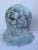 Traditional Vintage Frosted Blue Glass Rose Lamp Shade With Ruffled Scalloped Edge For Sale - Image 3 of 9