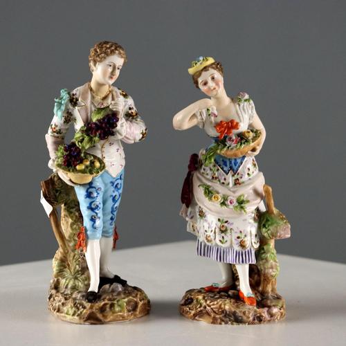German Figurines from Volksted Porcelain, Set of 2 For Sale - Image 16 of 16