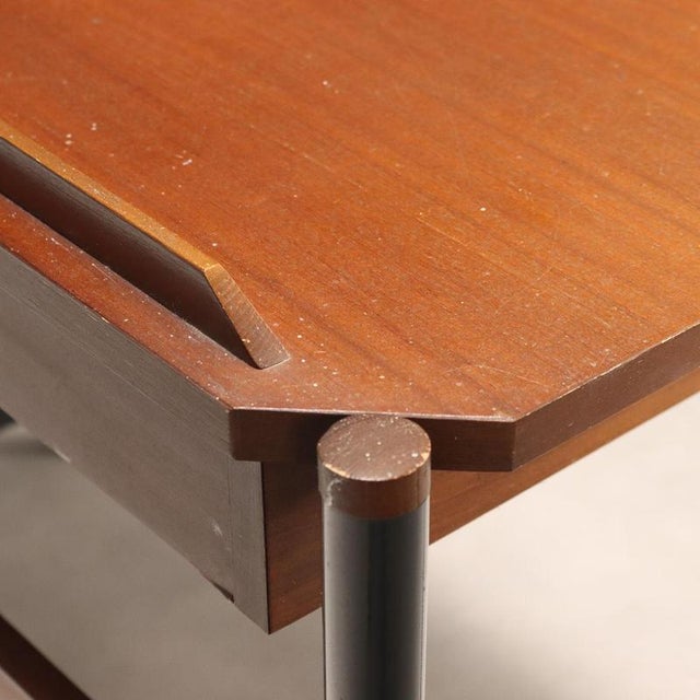 Vintage Mahogany Veneer Dressing Table, Italy, 1960s For Sale - Image 5 of 10
