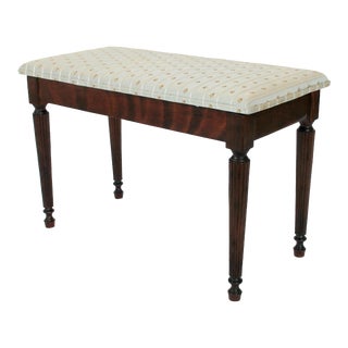 Vintage Cherry Wood Duet Piano Bench For Sale