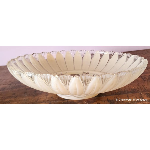 Very nice vintage cut glazed glass shade for a 1930s to mid century ceiling fixture. Shade only! Measures 16 inches...