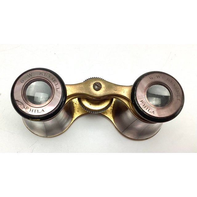 Late 19th Century Elegant 1890s Antique Mother-of-Pearl Opera Glasses g.w. Russell, Philadelphia For Sale - Image 5 of 5