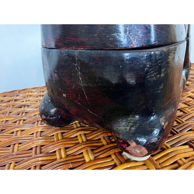 Vintage Large Carved Wood Cat Statue For Sale - Image 9 of 10