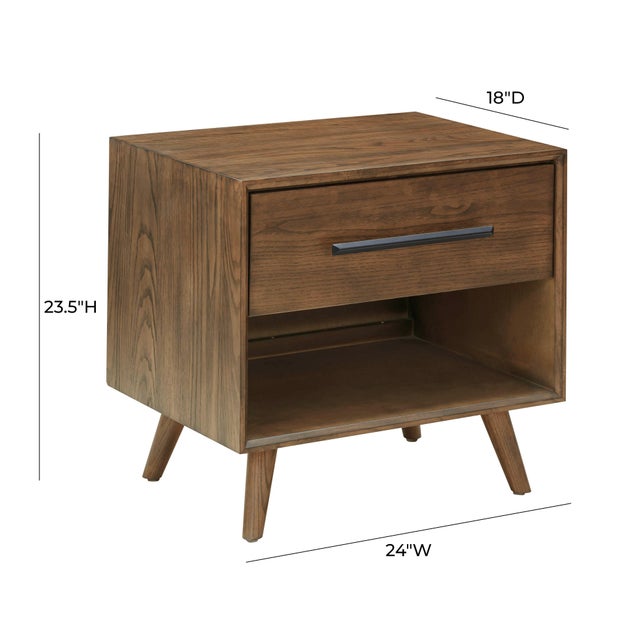 Emery Walnut Nightstand For Sale - Image 10 of 11