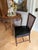 Mid-Century Modern Karges Accent Side Chair Black Leather Cane Back Chinoiserie Style For Sale - Image 3 of 12
