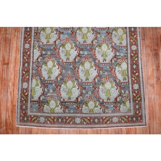 Green Antique Senneh - 3'7" x 5'1" For Sale - Image 8 of 8