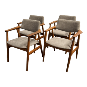 Set of 4 Danish Teak Dining Chairs Svend Aage Eriksen for Glostrup Model Gm11, 1960s