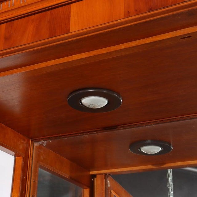 Wood Antique Mahogany & Satinwood Two Door Five Drawer China Cabinet Circa 1920 For Sale - Image 7 of 13