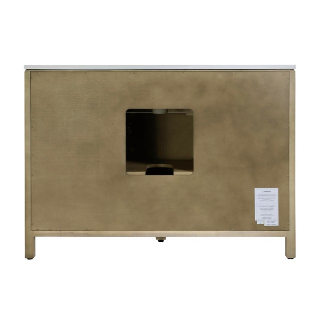 Traditional Nora 48 in. W Quartz and Wood Single Sink 8 Drawer Bathroom Vanity Set, Light Oak For Sale - Image 3 of 12