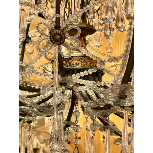 19th C. French Beaded Crystal Basket Chandelier For Sale In Dallas - Image 6 of 8