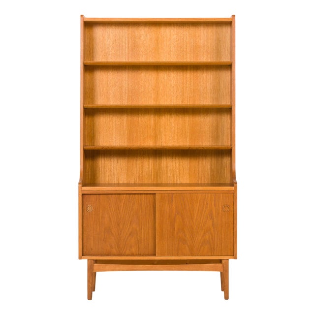 Vintage Oak Bookcase by Johannes Sorth for Nexo, 1960s For Sale