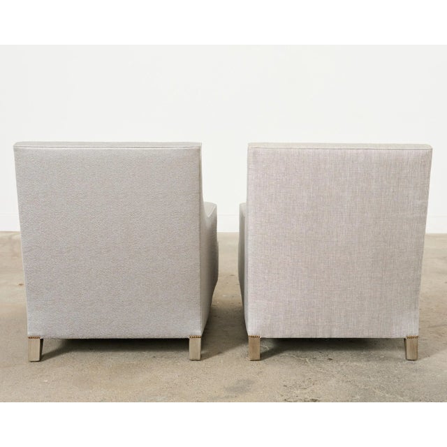 Pair of Thomas Pheasant for Baker Max Tufted Club Chairs For Sale - Image 12 of 12