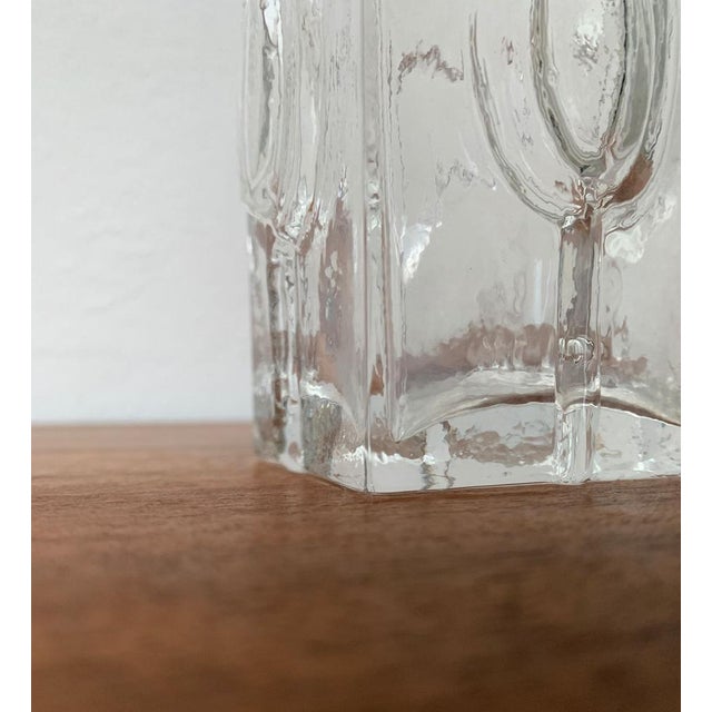 Mid-Century Scandinavian Glass Vase with Flower Motif, 1960s For Sale - Image 10 of 18
