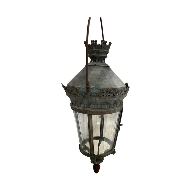 Italian 19th Century Italian Lantern With Castle Detail For Sale - Image 3 of 3