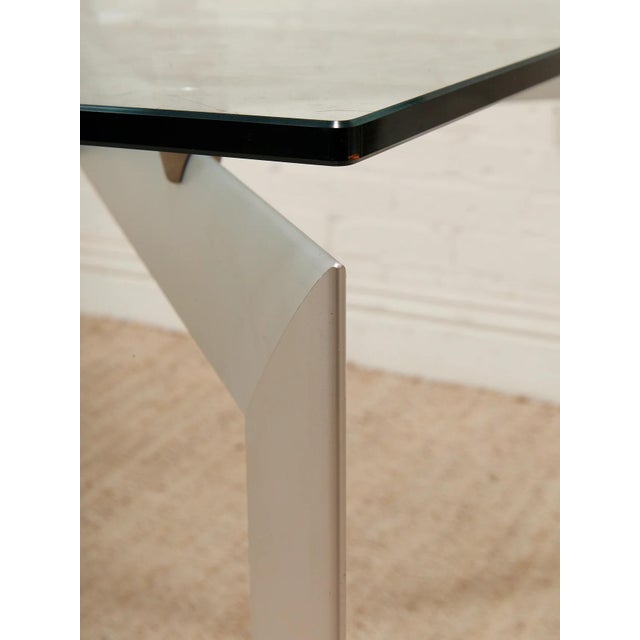 Dark Gray Late 20th Century Seccose Mario Hasuike Italian Glass Dining Table With Six Chairs For Sale - Image 8 of 12