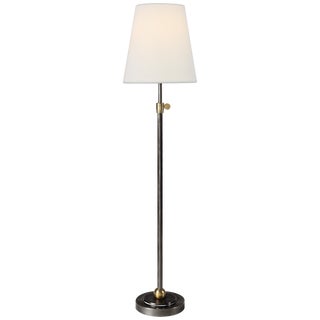 Thomas O'Brien by Visual Comfort Signature Bryant Table Lamp in Bronze and Hand-Rubbed Antique Brass with Linen Shade For Sale