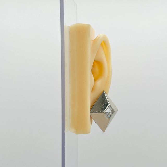 Estate Chopard Floating Round Diamond Ring Earring & Pendant Set in 18k Gold For Sale - Image 4 of 8