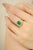 Green Vintage Inspired 14k Gold 2.78Ct Emerald and Diamond Halo Cocktail Ring Size 6 For Sale - Image 8 of 11