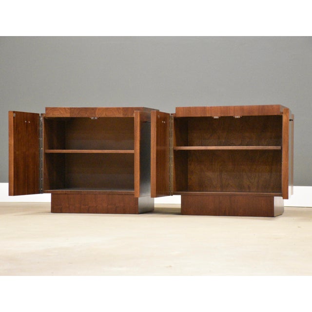 1970s Refinished Walnut Brutalist Nightstands - A Pair For Sale - Image 4 of 10