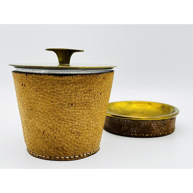 Glass Humidor & Ashtray with Leather Cover by Carl Auboeck, 1960s, Set of 2 For Sale - Image 7 of 10