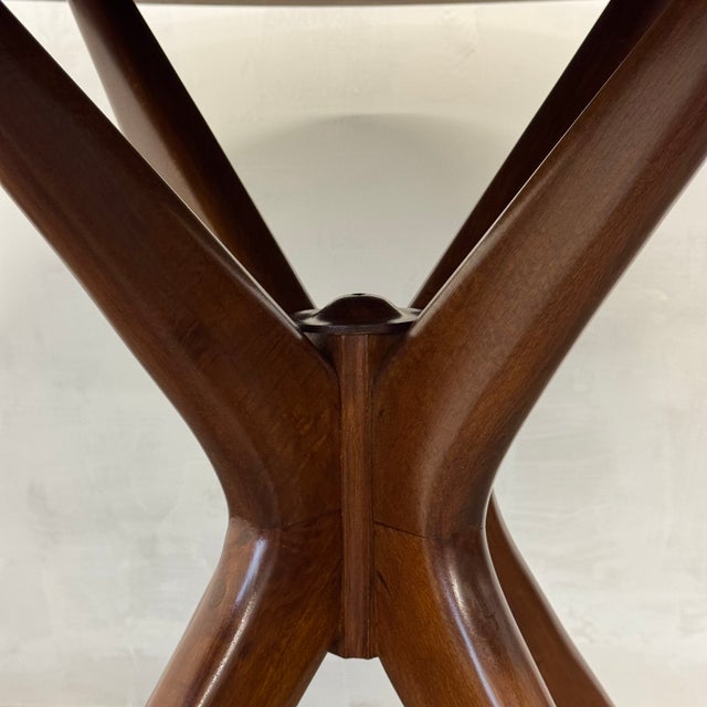 Round Walnut Table, 1950s For Sale - Image 3 of 7