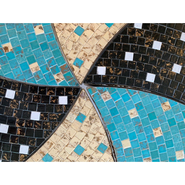 1950s Mid-Century Round Mosaic Tile Modular Coffee Table For Sale - Image 10 of 10