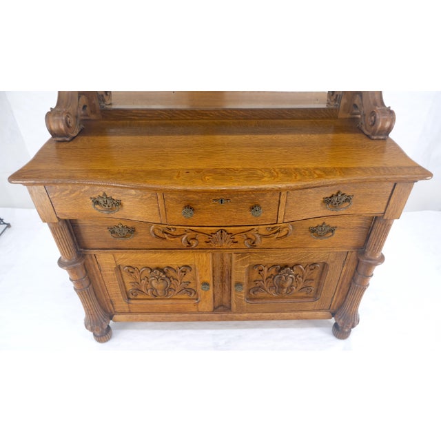 Victorian Lions Heads Mirrored Backsplash Fine Carved Oak Sideboard MINT! For Sale - Image 18 of 18