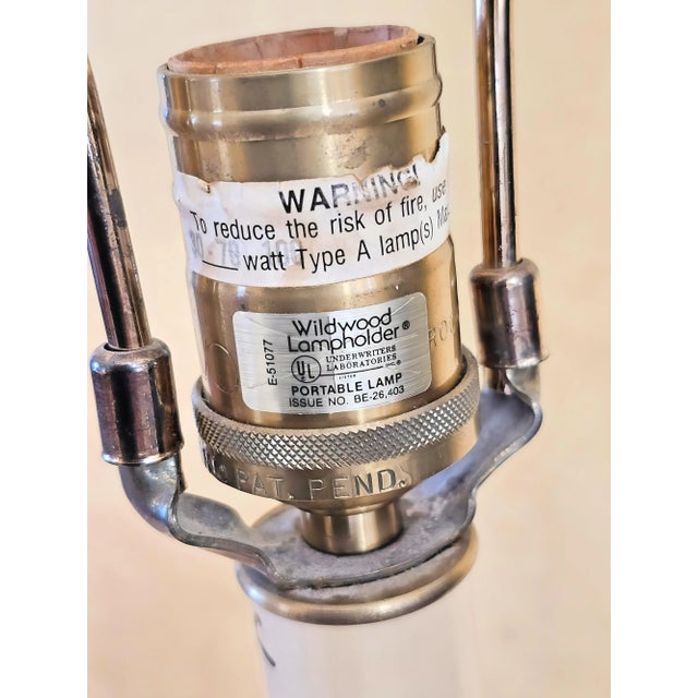 Textile Brass Arrow Lamp by Wildwood With Tassel Lamp Shade For Sale - Image 7 of 12