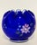 Fenton Art Glass Company Fenton Cobalt Blue Ruffled Vase – Hand Painted & Signed by J. Cunningham For Sale - Image 4 of 10