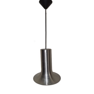 Vintage Ceiling Lamp with Orange Aluminum Shade, 1970s For Sale