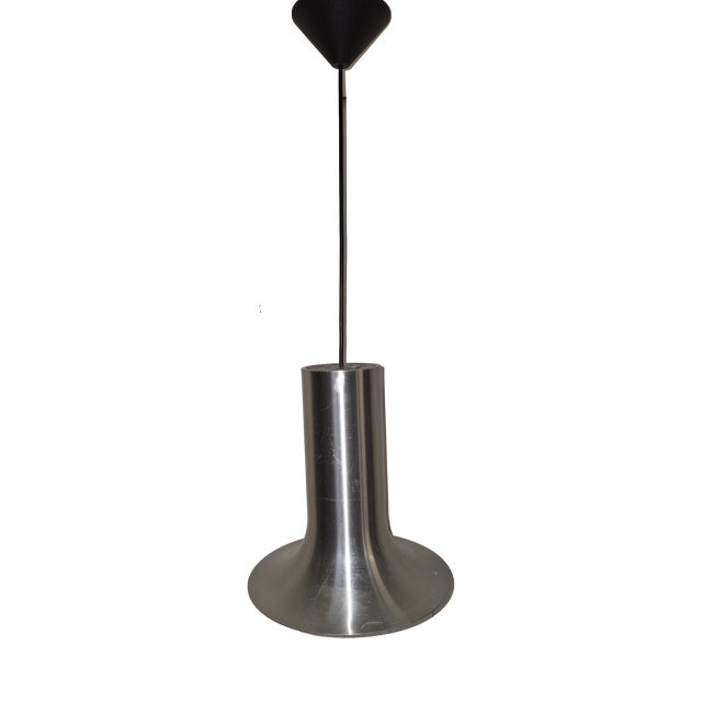 Vintage Ceiling Lamp with Orange Aluminum Shade, 1970s For Sale